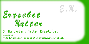 erzsebet malter business card